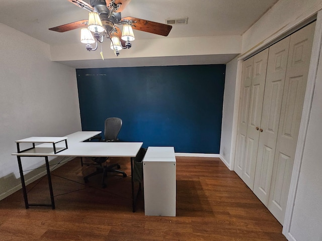 551 State Highway O, Seymour, MO 65746 - office area with a ceiling fan and wood finished floors