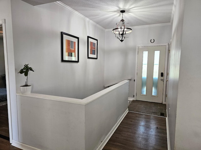 551 State Highway O, Seymour, MO 65746 - foyer featuring dark wood-style flooring, a chandelier, and crown molding