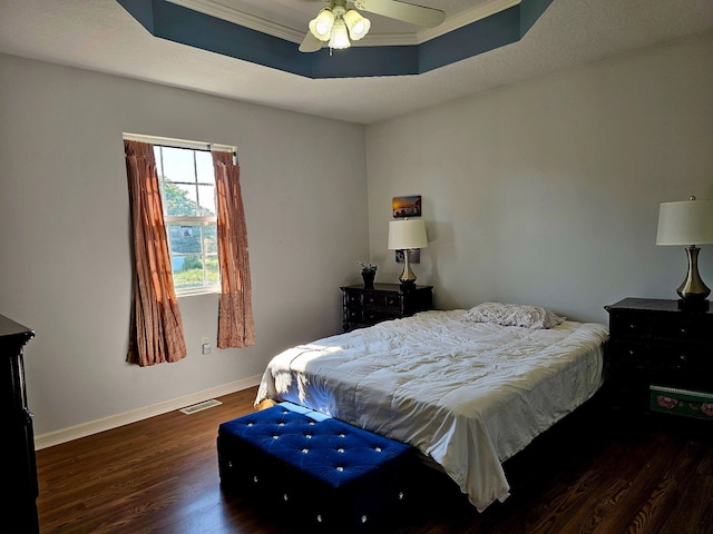 551 State Highway O, Seymour, MO 65746 - bedroom featuring wood finished floors, a tray ceiling, and ornamental molding