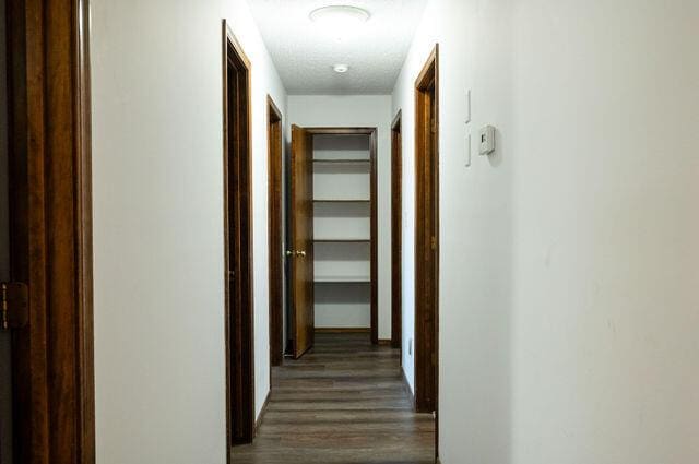 2812 W Maplewood St, Springfield, MO 65807 - hallway with dark wood-type flooring and baseboards