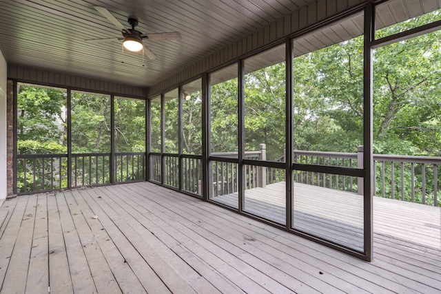 1007 Silvercrest Pl, Reeds Spring, MO 65737 - unfurnished sunroom with ceiling fan