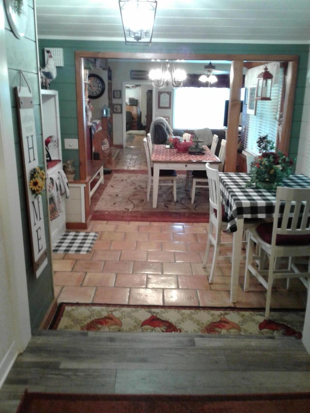 701 Spears Ave, Crane, MO 65633 - dining space with brick flooring