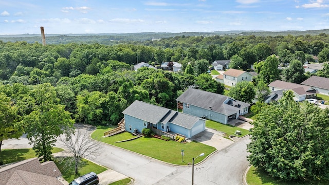 280 Quail Run Rd, Branson, MO 65616 - aerial perspective of suburban area featuring a heavily wooded area