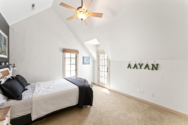 6420 E Turner Springs Rd, Springfield, MO 65809 - carpeted bedroom featuring lofted ceiling and ceiling fan