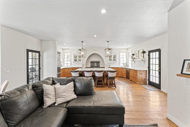 6420 E Turner Springs Rd, Springfield, MO 65809 - living area featuring light wood-type flooring and recessed lighting