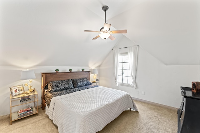 6420 E Turner Springs Rd, Springfield, MO 65809 - bedroom featuring lofted ceiling, light carpet, and ceiling fan