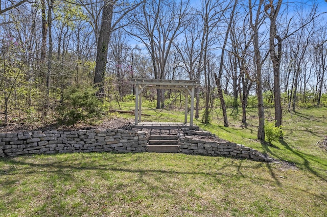 6420 E Turner Springs Rd, Springfield, MO 65809 - view of grassy yard featuring a pergola