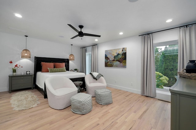 12451 State Highway 174, Billings, MO 65610 - bedroom featuring wood finished floors, recessed lighting, and ceiling fan
