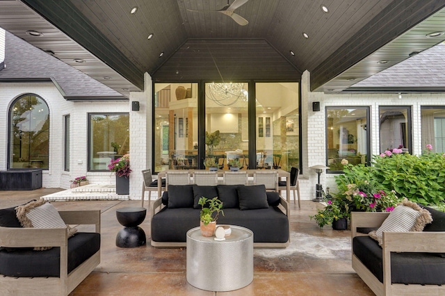 12451 State Highway 174, Billings, MO 65610 - view of patio featuring an outdoor hangout area and a ceiling fan