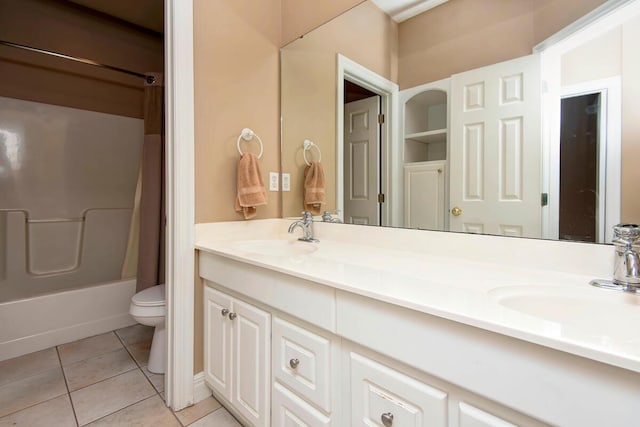 1108 N 18th Ave, Ozark, MO 65721 - full bath featuring double vanity, shower / bath combination with curtain, and tile patterned floors