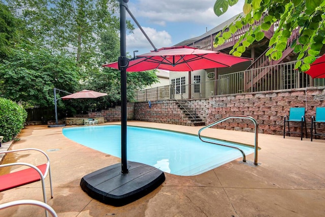 1108 N 18th Ave, Ozark, MO 65721 - view of pool featuring stairway and a patio