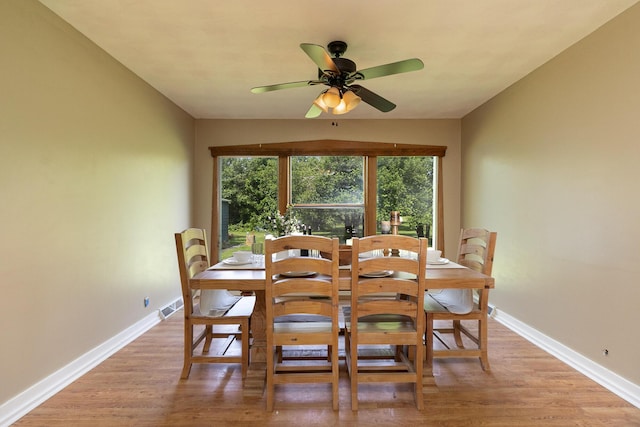 2225 N Plainview Ave, Springfield, MO 65803 - dining space featuring light wood finished floors and a ceiling fan