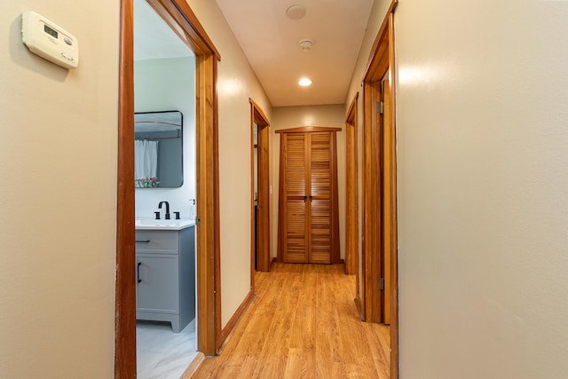 2225 N Plainview Ave, Springfield, MO 65803 - hallway featuring light wood-type flooring and recessed lighting