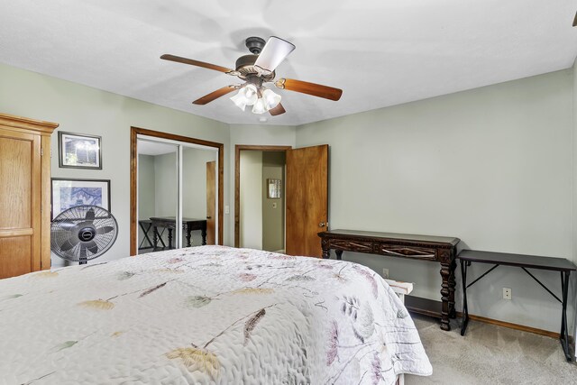 11996 N Farm Rd Unit 119, Brighton, MO 65617 - bedroom with carpet, a closet, and ceiling fan