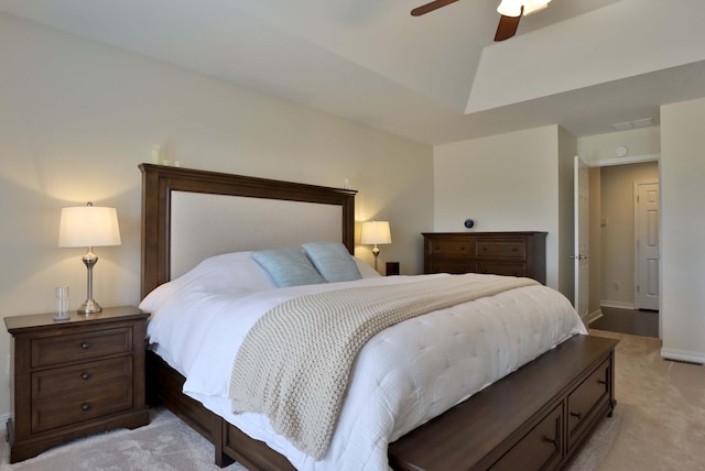 185 Tanner Rd, Branson, MO 65616 - bedroom with light colored carpet and ceiling fan