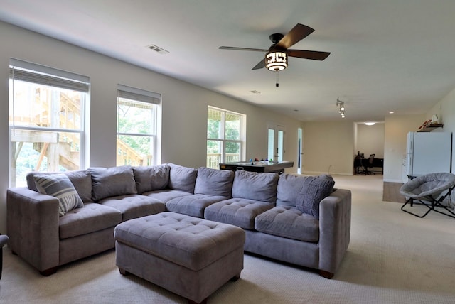 185 Tanner Rd, Branson, MO 65616 - living room with billiards, light colored carpet, and a ceiling fan
