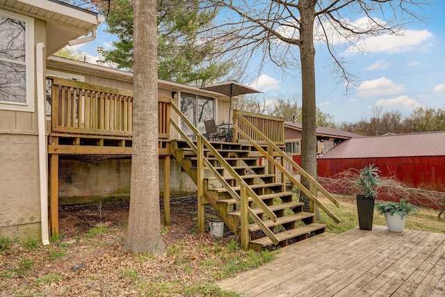 901 S 5th St, Ozark, MO 65721 - wooden terrace featuring stairway