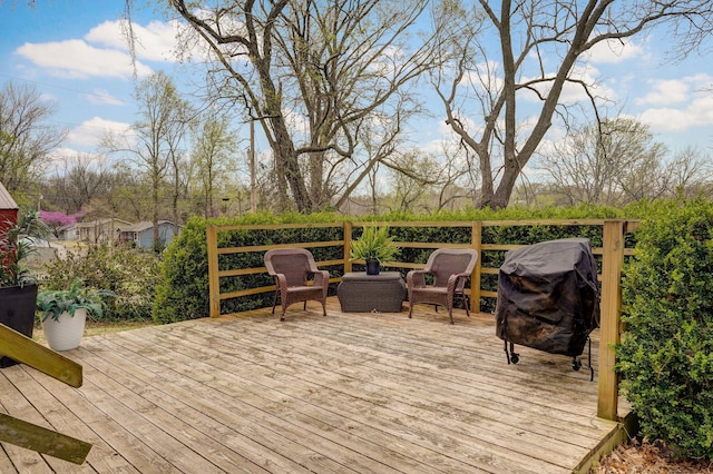 901 S 5th St, Ozark, MO 65721 - wooden deck with grilling area