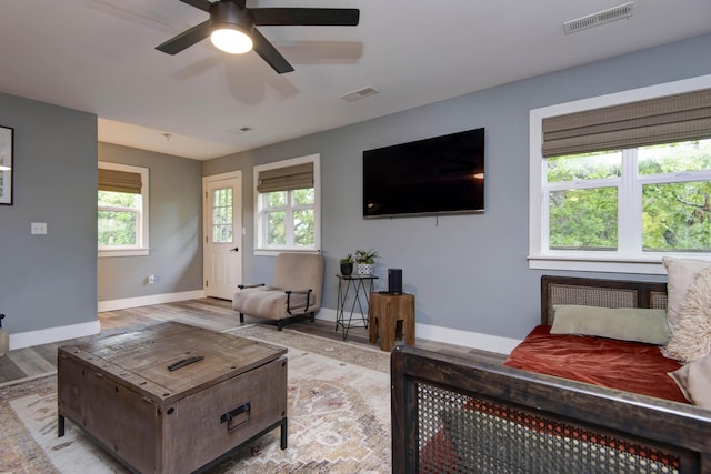51 Lake Rd Unit 15And 16, Kimberling City, MO 65686 - living room with a ceiling fan and light wood finished floors