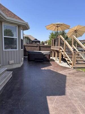 201 Sparrow Ln, Willard, MO 65781 - view of patio / terrace featuring a deck and stairway