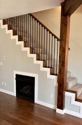 201 Sparrow Ln, Willard, MO 65781 - stairway featuring wood finished floors and a fireplace