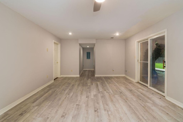 147 River Bluff Dr, Branson, MO 65616 - empty room with light wood-type flooring, recessed lighting, and a ceiling fan