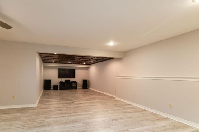 147 River Bluff Dr, Branson, MO 65616 - finished below grade area featuring light wood-type flooring, recessed lighting, and ceiling fan