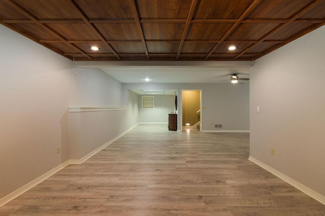 147 River Bluff Dr, Branson, MO 65616 - corridor featuring wood ceiling, light wood finished floors, recessed lighting, and stairway