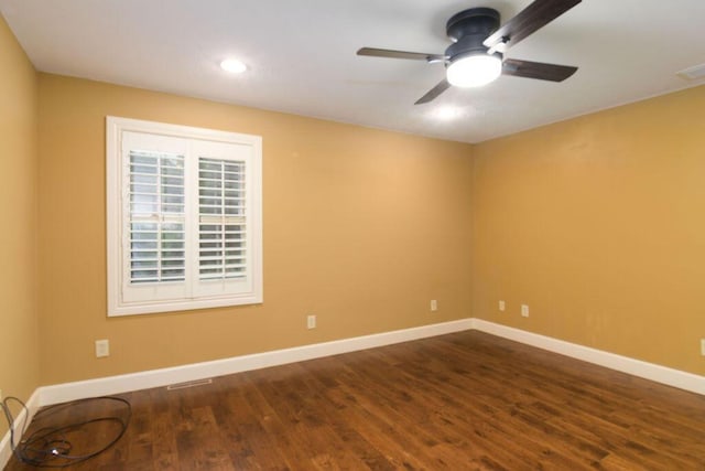147 River Bluff Dr, Branson, MO 65616 - unfurnished room with a ceiling fan, dark wood-style floors, and recessed lighting