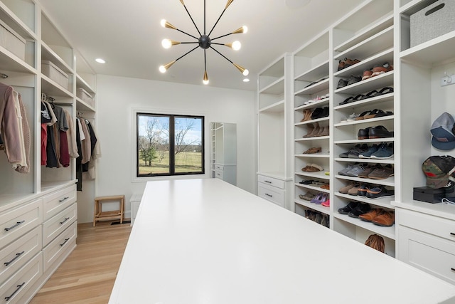 621 S Woodhaven Rd, Nixa, MO 65714 - spacious closet featuring light wood-style flooring and a chandelier