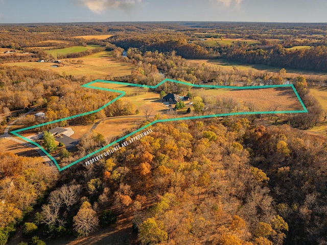 621 S Woodhaven Rd, Nixa, MO 65714 - aerial view of sparsely populated area with property boundaries highlighted