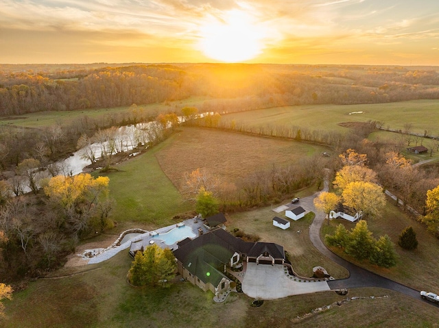 621 S Woodhaven Rd, Nixa, MO 65714 - aerial view at dusk of a rural view and a water view