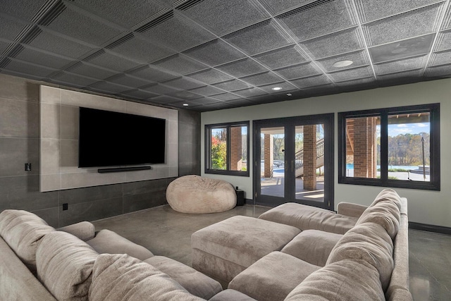 621 S Woodhaven Rd, Nixa, MO 65714 - home theater room featuring finished concrete floors and recessed lighting