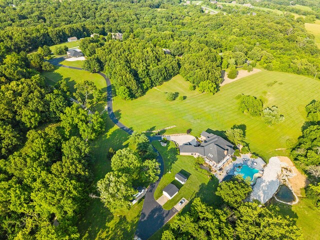 621 S Woodhaven Rd, Nixa, MO 65714 - drone / aerial view of a pool area and a forest