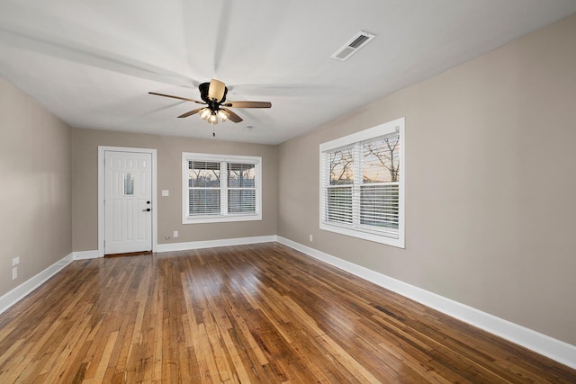 621 S Woodhaven Rd, Nixa, MO 65714 - entrance foyer with hardwood / wood-style flooring and a ceiling fan