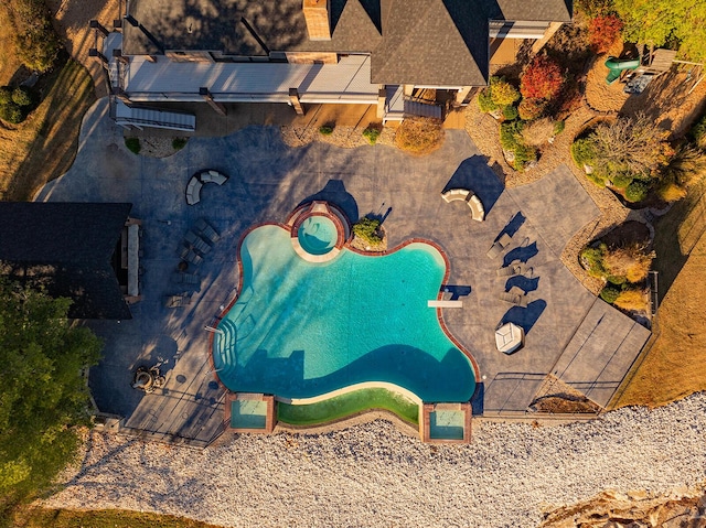 621 S Woodhaven Rd, Nixa, MO 65714 - aerial overview of property's location with a pool area