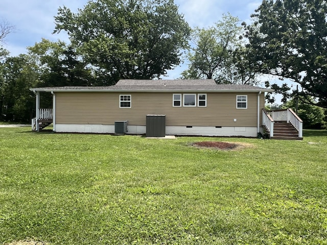 2191 County Road 2790, Mountain View, MO 65548 - back of house with crawl space and a lawn