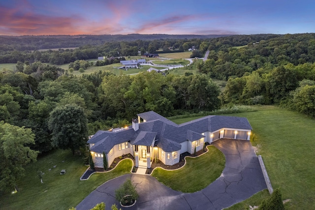 5817 E Summit View Dr, Springfield, MO 65809 - aerial view at dusk of a view of trees