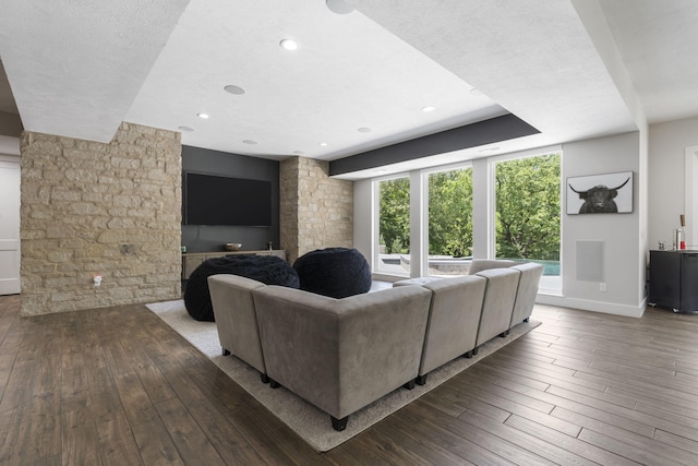 5817 E Summit View Dr, Springfield, MO 65809 - living area featuring wood-type flooring and recessed lighting