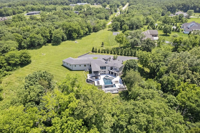 5817 E Summit View Dr, Springfield, MO 65809 - view from above of property with a heavily wooded area