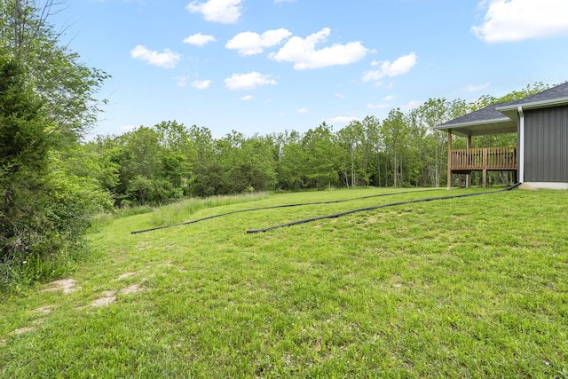 427 N Maynard Rd, Nixa, MO 65714 - view of green lawn with a wooden deck