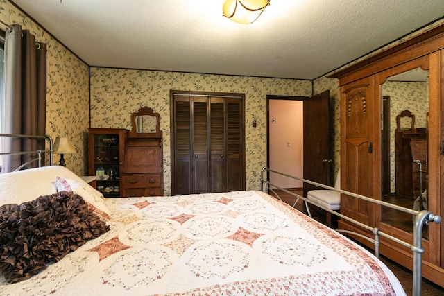 2620 Big Timber Rd, Marshfield, MO 65706 - bedroom featuring wallpapered walls and wood finished floors