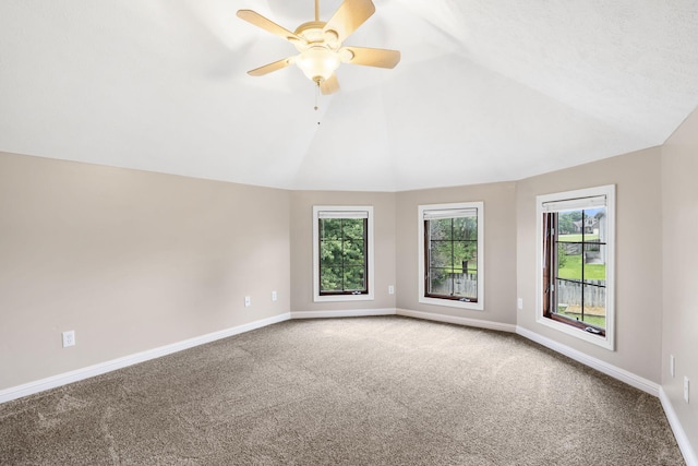 903 E Elizabeth St, Republic, MO 65738 - empty room featuring carpet flooring, lofted ceiling, and ceiling fan