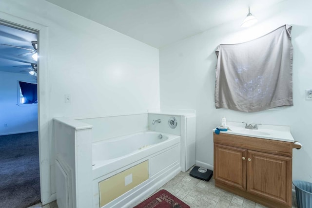 15608 Lawrence Unit 2007, Miller, MO 65707 - bathroom featuring a bath, vanity, and a ceiling fan