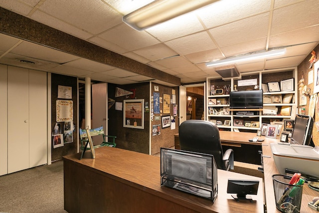 610 W Summit St, Bolivar, MO 65613 - carpeted home office with a paneled ceiling
