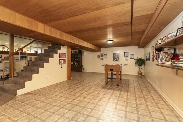 610 W Summit St, Bolivar, MO 65613 - game room with wood ceiling and light flooring