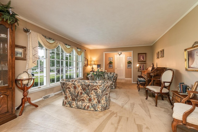 610 W Summit St, Bolivar, MO 65613 - living room with light colored carpet and crown molding