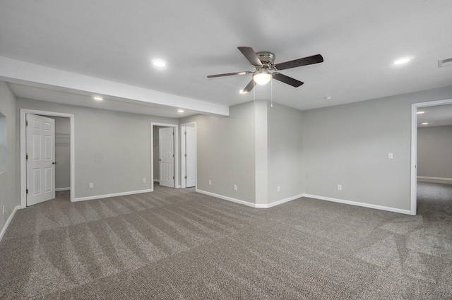 4852 S Fremont Ave, Springfield, MO 65804 - carpeted empty room featuring recessed lighting and ceiling fan