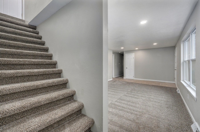 4852 S Fremont Ave, Springfield, MO 65804 - staircase with carpet flooring and recessed lighting