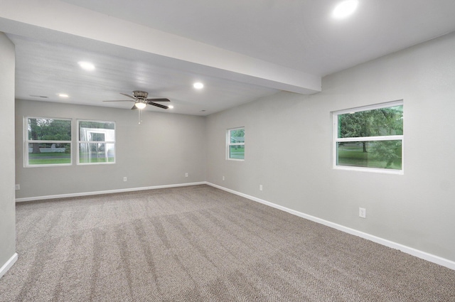 4852 S Fremont Ave, Springfield, MO 65804 - unfurnished room featuring carpet floors, recessed lighting, and a ceiling fan
